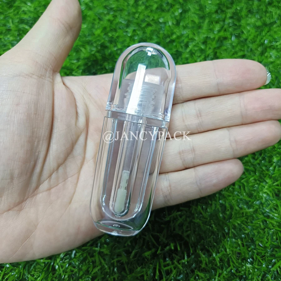 2ml atacado vazio tubo de brilho labial recipiente único transparente plana lipgloss varinha tubos totalmente claro lipgloss tubos logotipo personalizado
