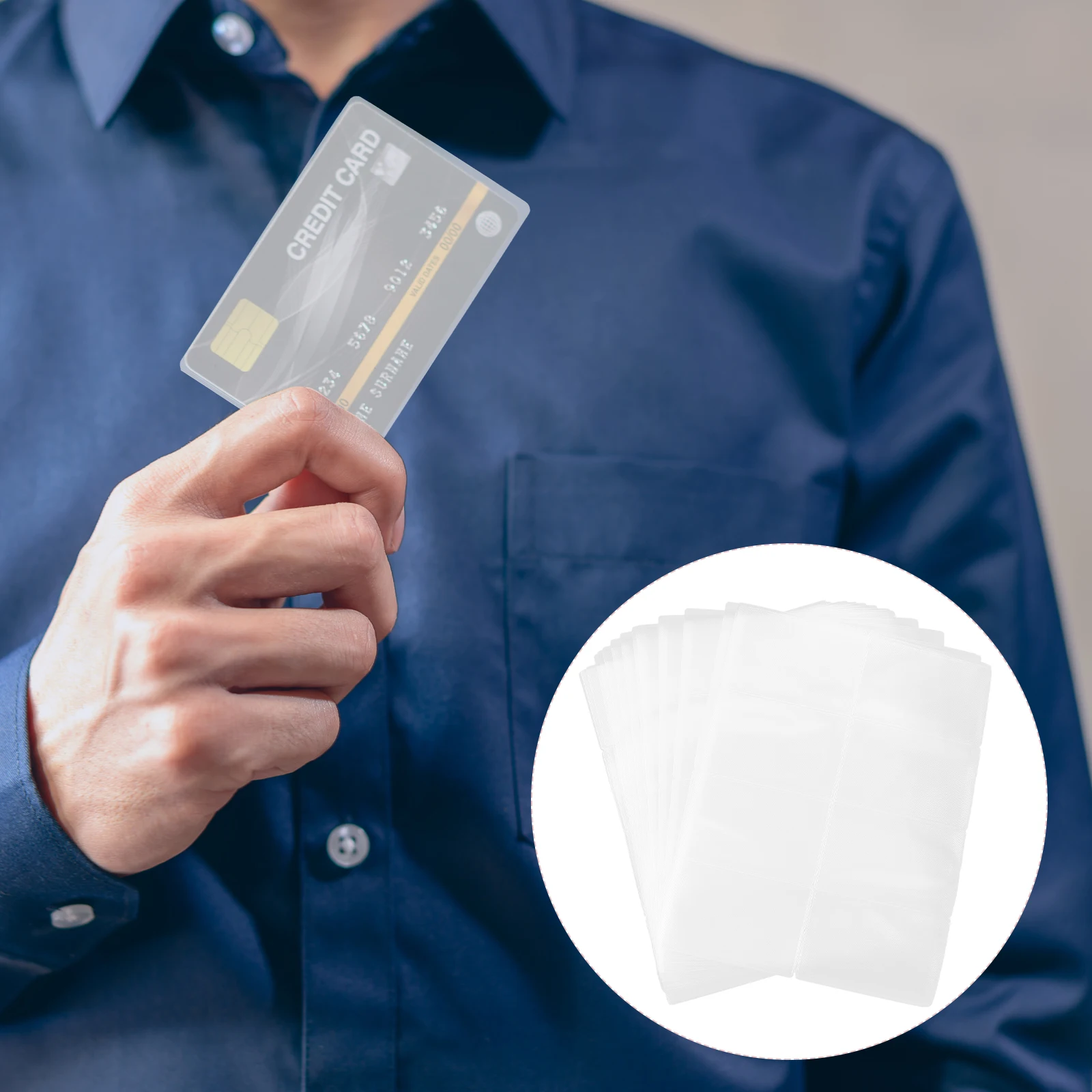 

160 Pcs Document Card Protection Case Clear Sleeves Protectors Holder for Cards Pvc Cover Id Man Holders