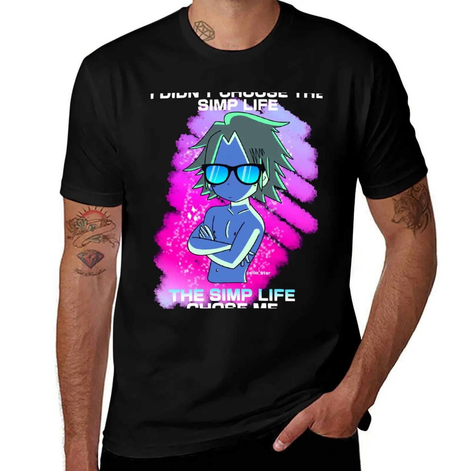 Simp life Denki T-Shirt Plus Size Non-Shrink T-Shirt