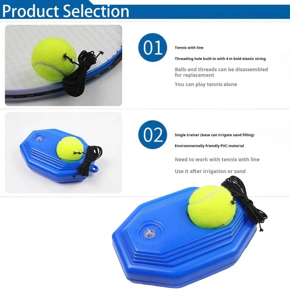 Rebounder tenis kabel elastis Set Rebounder tenis Solo untuk dewasa anak-anak alat latihan dengan 2 bola tenis untuk diri