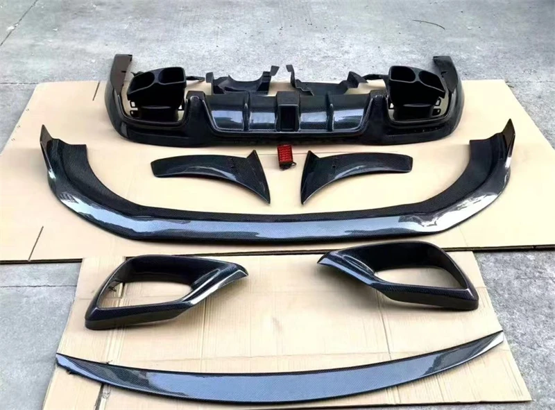 Per Mercedes Benz W222 S63 S65 ReaI Paraurti In Fibra di Carbonio Labbro Anteriore Diffusore Posteriore Ala di Coda Coltello A Vento Disegnato Spot Spoiler Kit