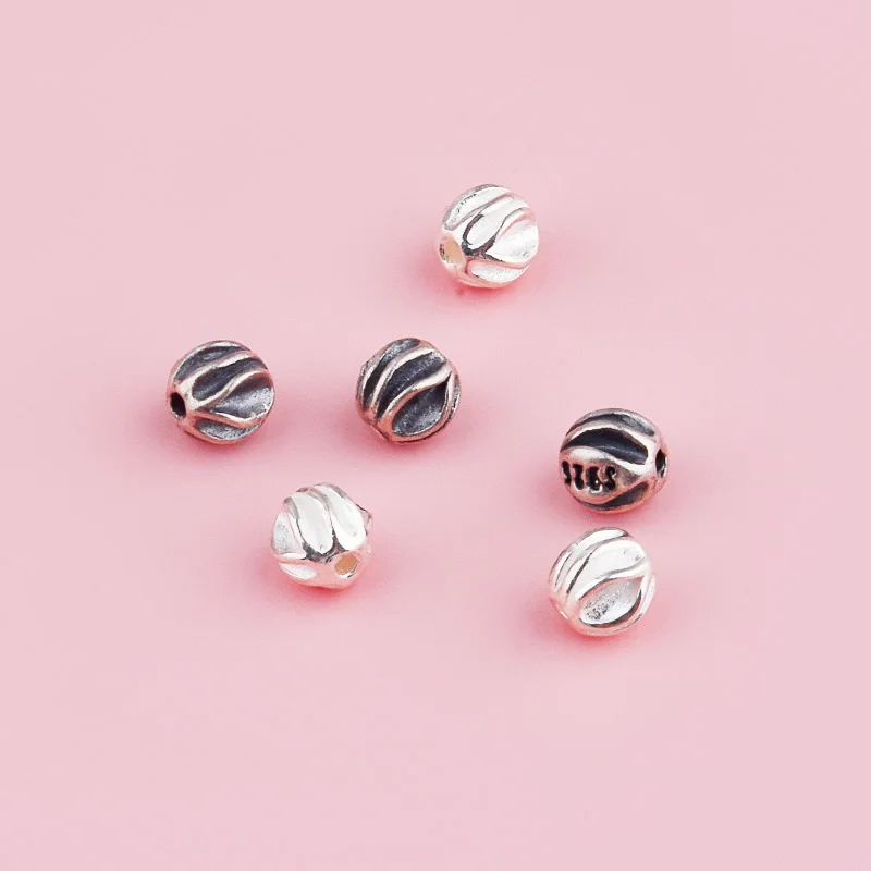 S925 pure silver irregularly shaped concave-convex small lantern beads DIY string bracelet accessory