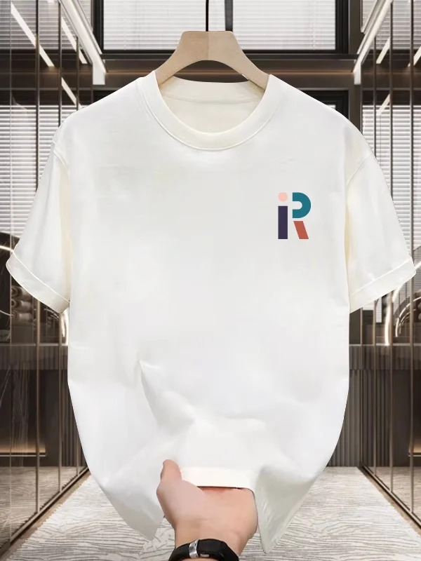 

Летняя новинка: модная футболка оверсайз из чистого хлопка с буквенным принтом, повседневная свободная модель в стиле Hong Kong для подростков