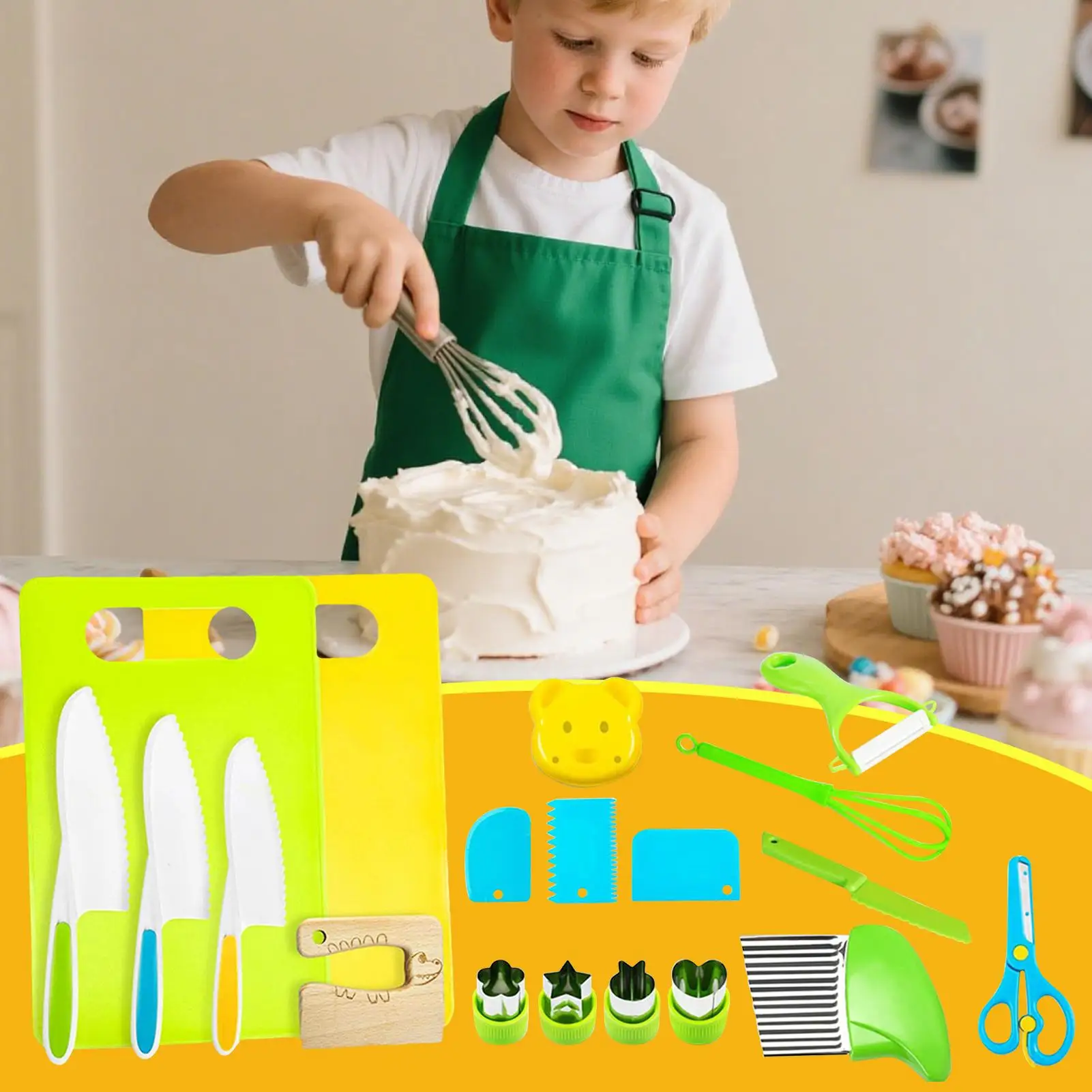 Kids Cooking Sets 19 Pieces Kitchen Toy Set Pretend Play Game Realistic Cooking Kit For Boys Girls Preschool Homeschool