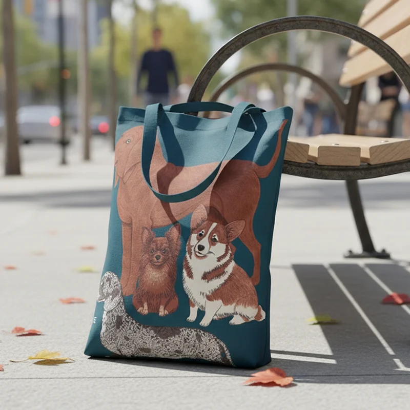 

Новая парусиновая сумка с повседневным креативным узором и принтом, женская сумка на плечо, модная тенденция