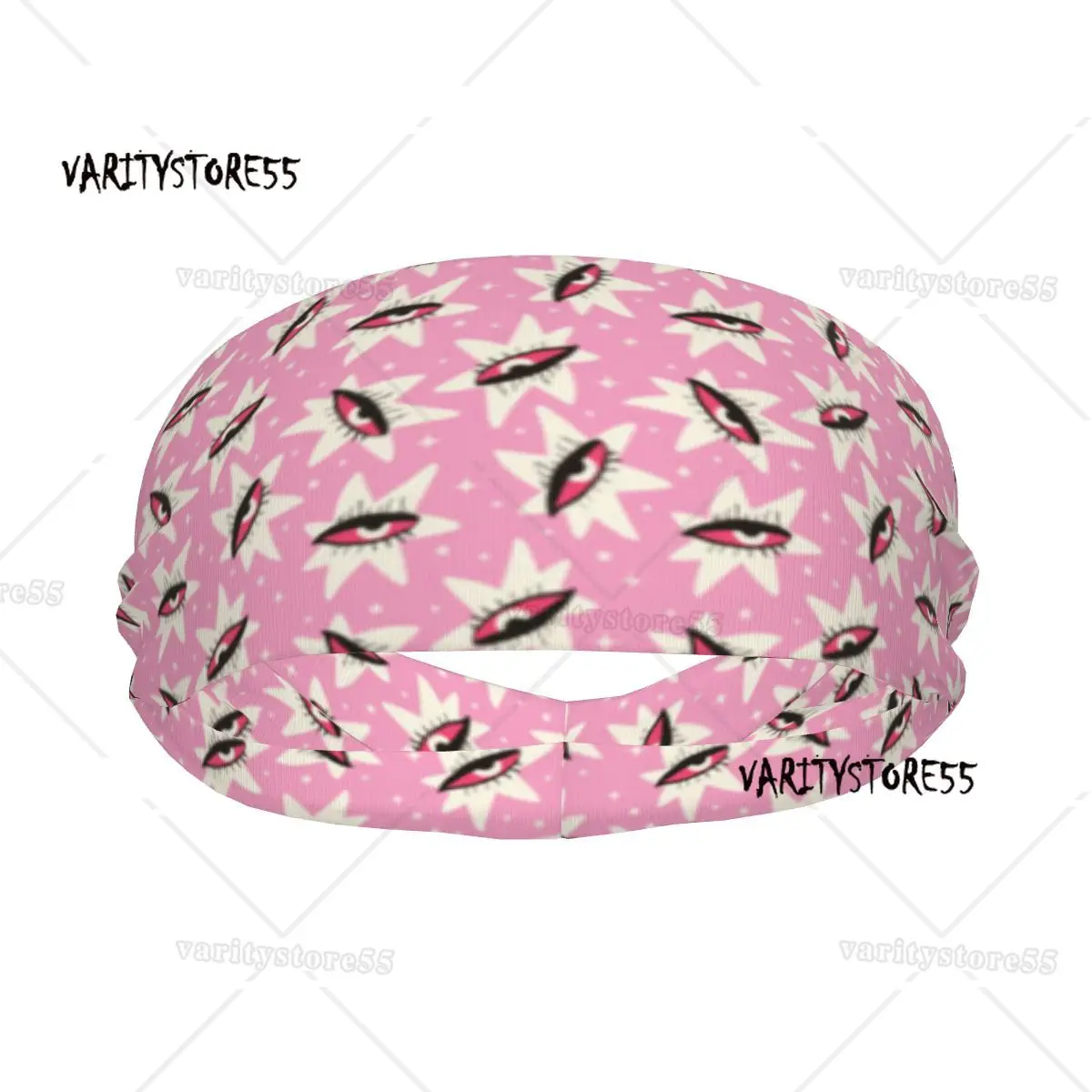 

Sports Headband Pink Aesthetic Abstract Faces And Rose Flowers Running Fitness Sweatband Absorbent Cycling Jog Hair Bandage