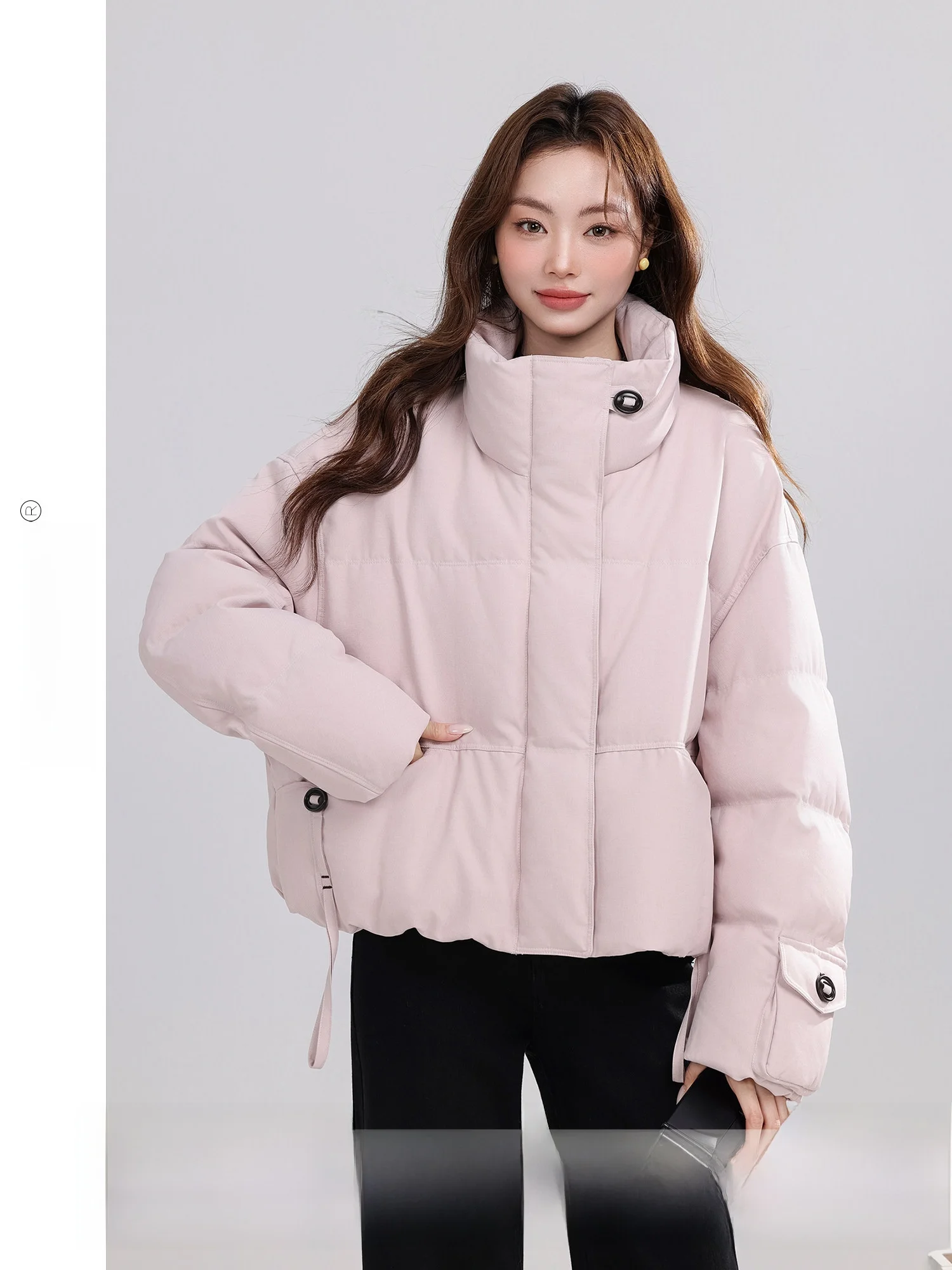 

Ретро розовый, фиолетовый, свободный крой, однотонный, теплый пуховый, женский, 25, зимнее, новое, мягкое, карамельное, уютное пальто с воротником-стойкой