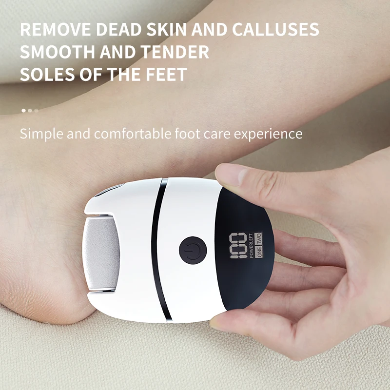 Electric Foot Callues Remover LCD Digital Display Portable Electric Foot Files with 3 Heads Rechargeable Feet File for Foot Care