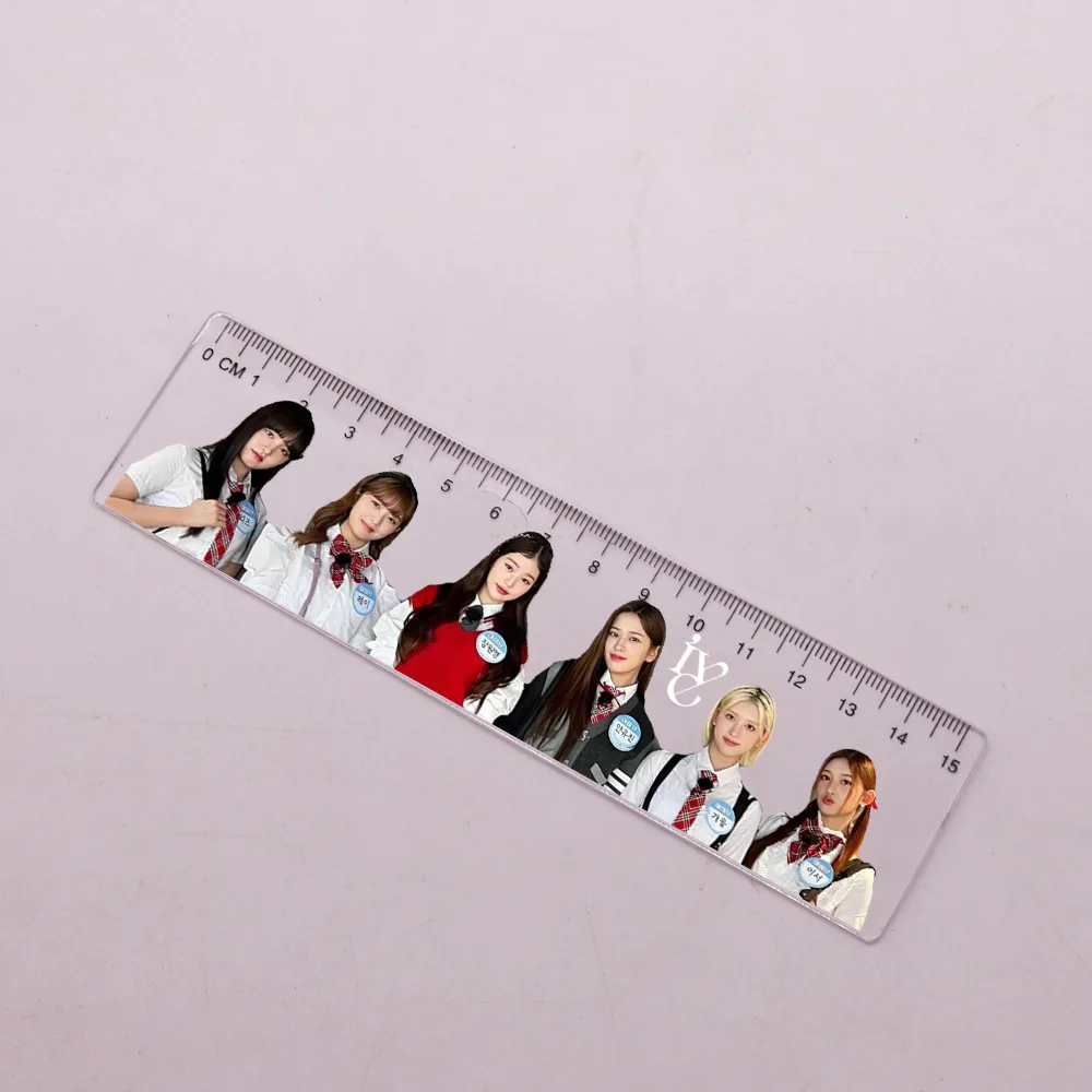 Girl Idol Group Acrylic Ruler Drawing Tools Student Measuring Straight Ruler Office Stationery Yujin Gaeul Wonyoung Fans Gift