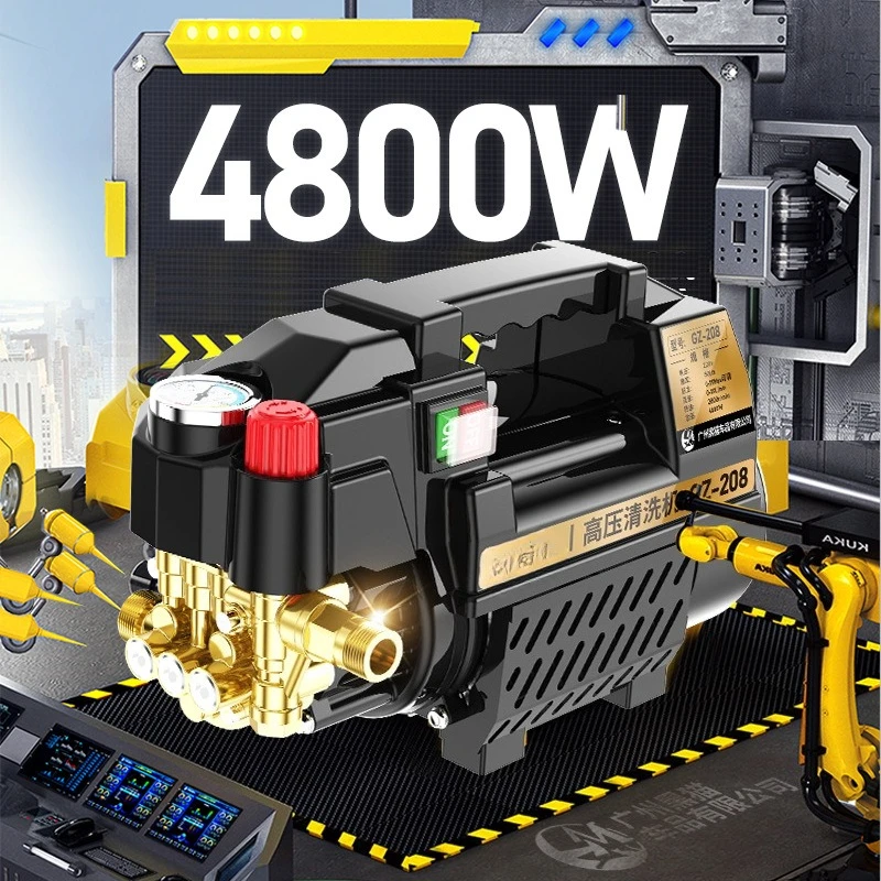 เครื่องล้างรถแรงดันสูงอัจฉริยะ เครื่องทำความสะอาดอัตโนมัติในครัวเรือน 220V กำลังสูงทรงพลัง