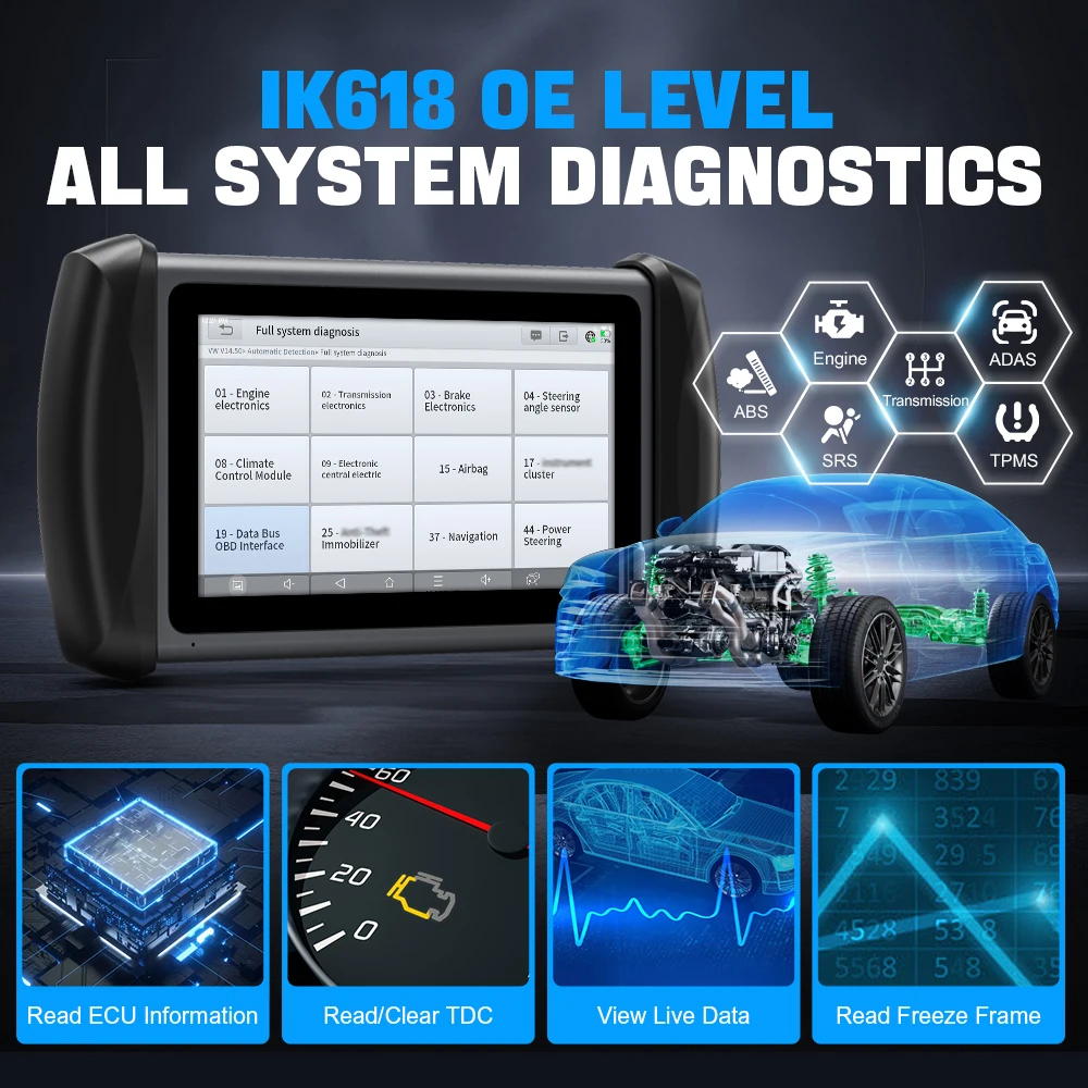 Picture 6: XTOOL IK618 IMMO Key Programming Tools With KC100 For Add Key All Key Lost, Backup IMMO Data Programmer Key ECU Coding Full Systems Car Diagnostic Tool CAN FD FCA Autoauth, 2 Years Free Update