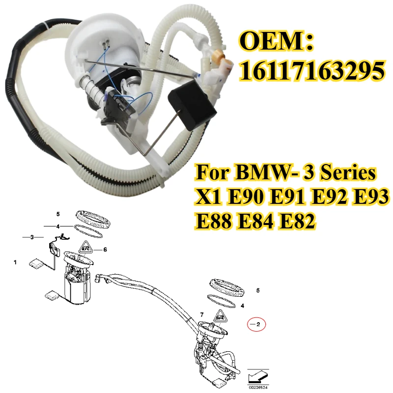 

For BMW- 3 Series X1 E90 E91 E92 E93 E88 E84 E82 2006-2016 Fuel Pump Pressure Regulator OEM：16117163295