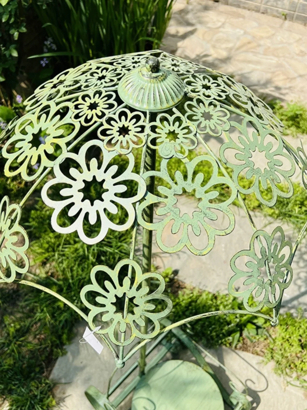 American countryside retro wrought iron umbrella decoration flower rack garden balcony indoor and outdoor courtyard ornaments