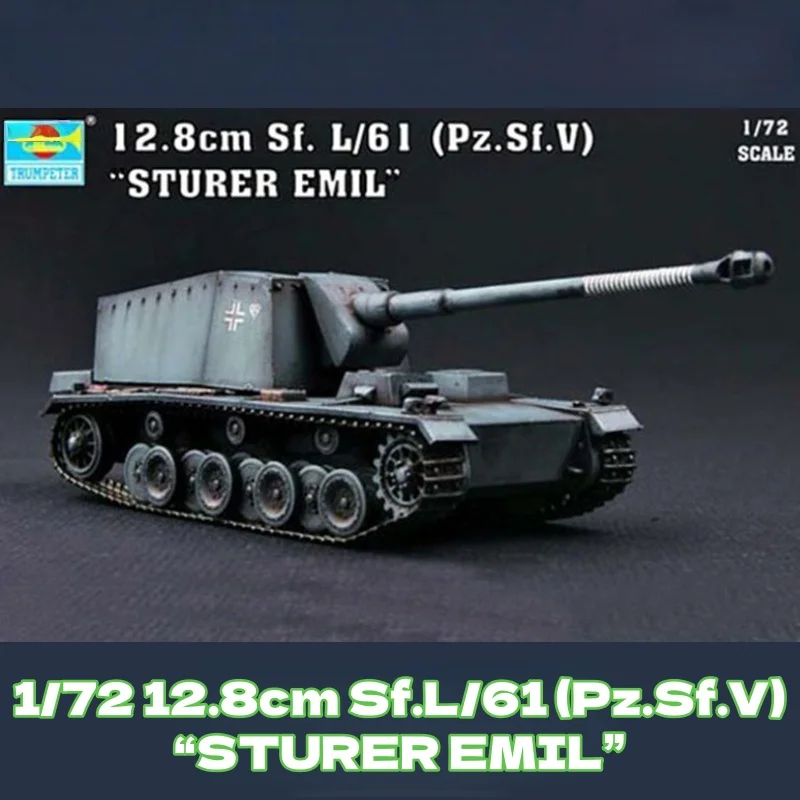 

TRUMPETER 1/72 12.8cm Sf.L/61 (Pz.Sf.V) STURER EMIL Plastic Assembly Puzzle Model