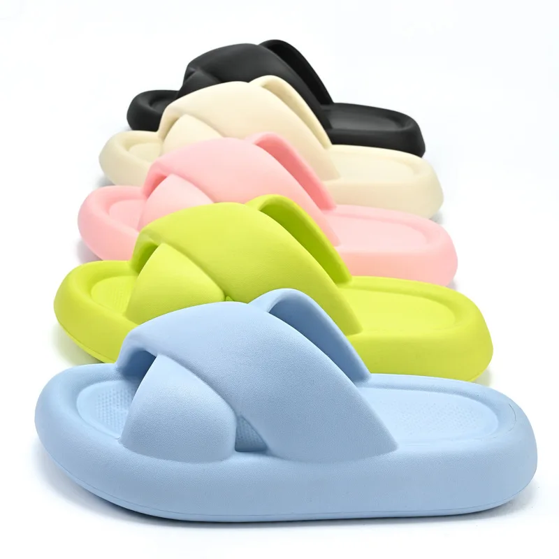 slides women flip flops Home Slippers Cloud House Shoes Platform Non Slip Indoor outdoor Beach Summer Soft Ladies cute 2024 new