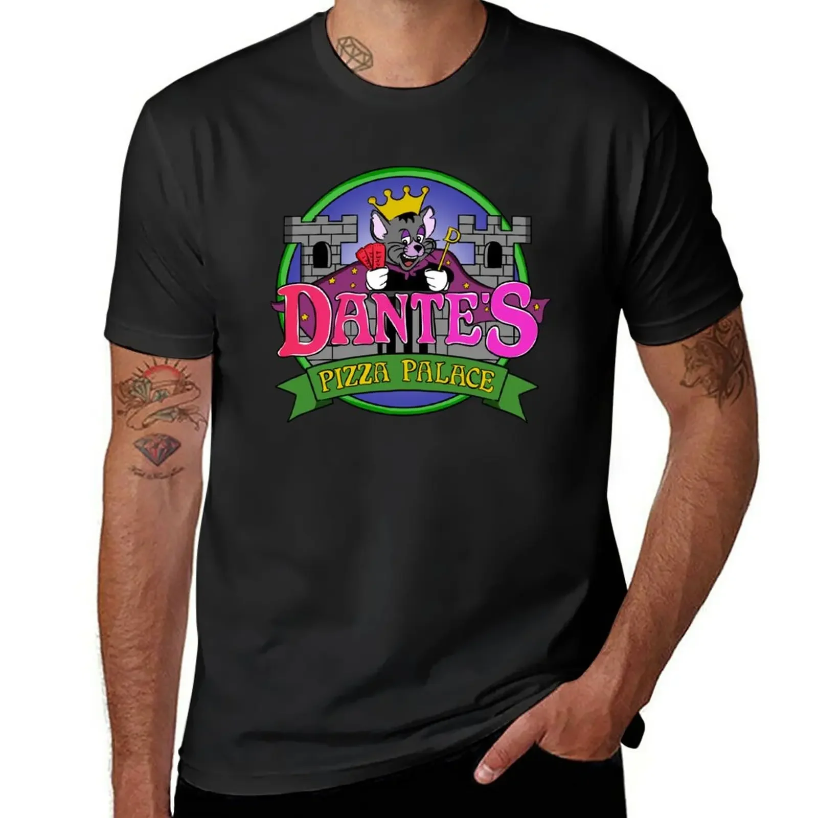 Dante's pizza Palace T-Shirt funnys Aesthetic clothing heavyweight t shirts for men