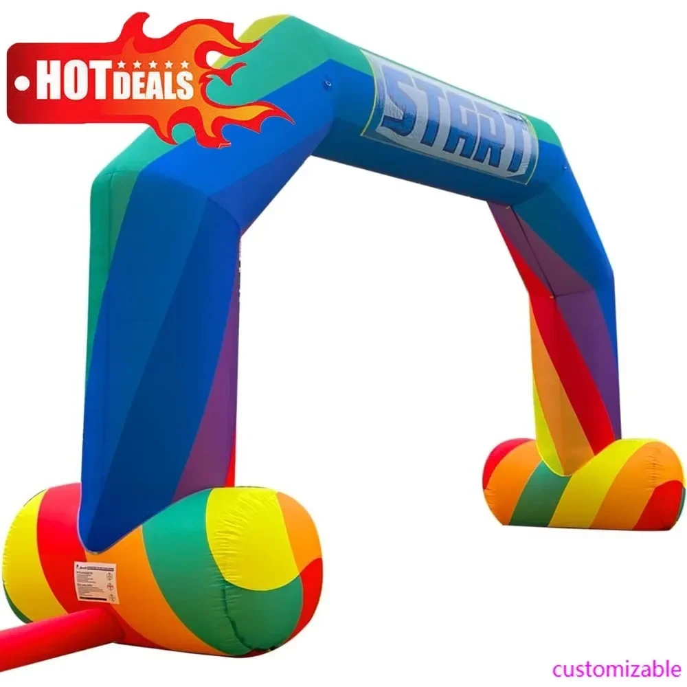 

Fashion-Inflatable Start Finish Line Rainbow Arch 20ft With 240W Blower, Outdoor Inflatable Archway