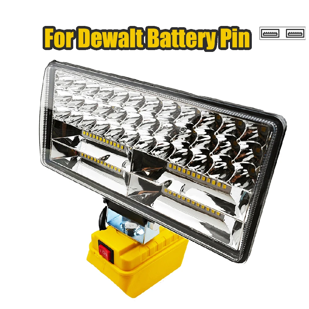 

8Inch Led Light Portable Spotlights 90W Cordless Outdoor Work Fishing Handheld Emergency Tool Light Fit for Dewalt 20V Battery