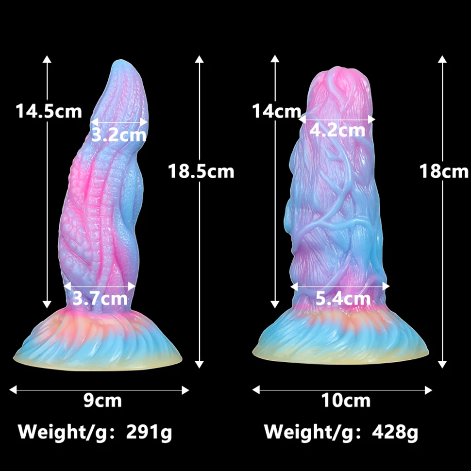 Realistic Tentacle Luminous Dildos for Women Colourful Glowing Fake Dick Big Penis With Suction Cup Huge Dragon Monster Sex Toys - view 5