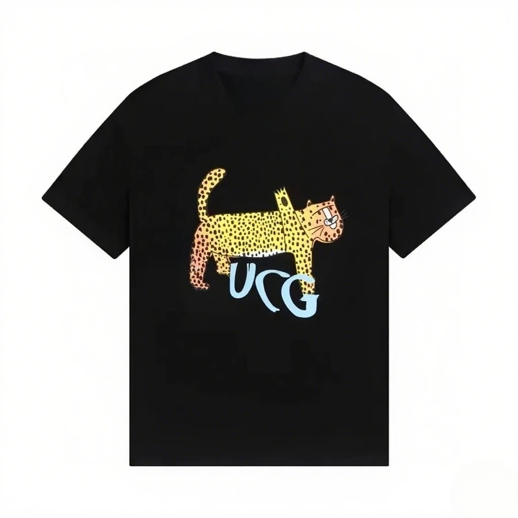 تي شيرت فضفاض برقبة دائرية وأكمام قصيرة مطبوع عليه رسوم كرتونية تي شيرت رجالي صيفي مريح ملابس داخلية للخريف والشتاء