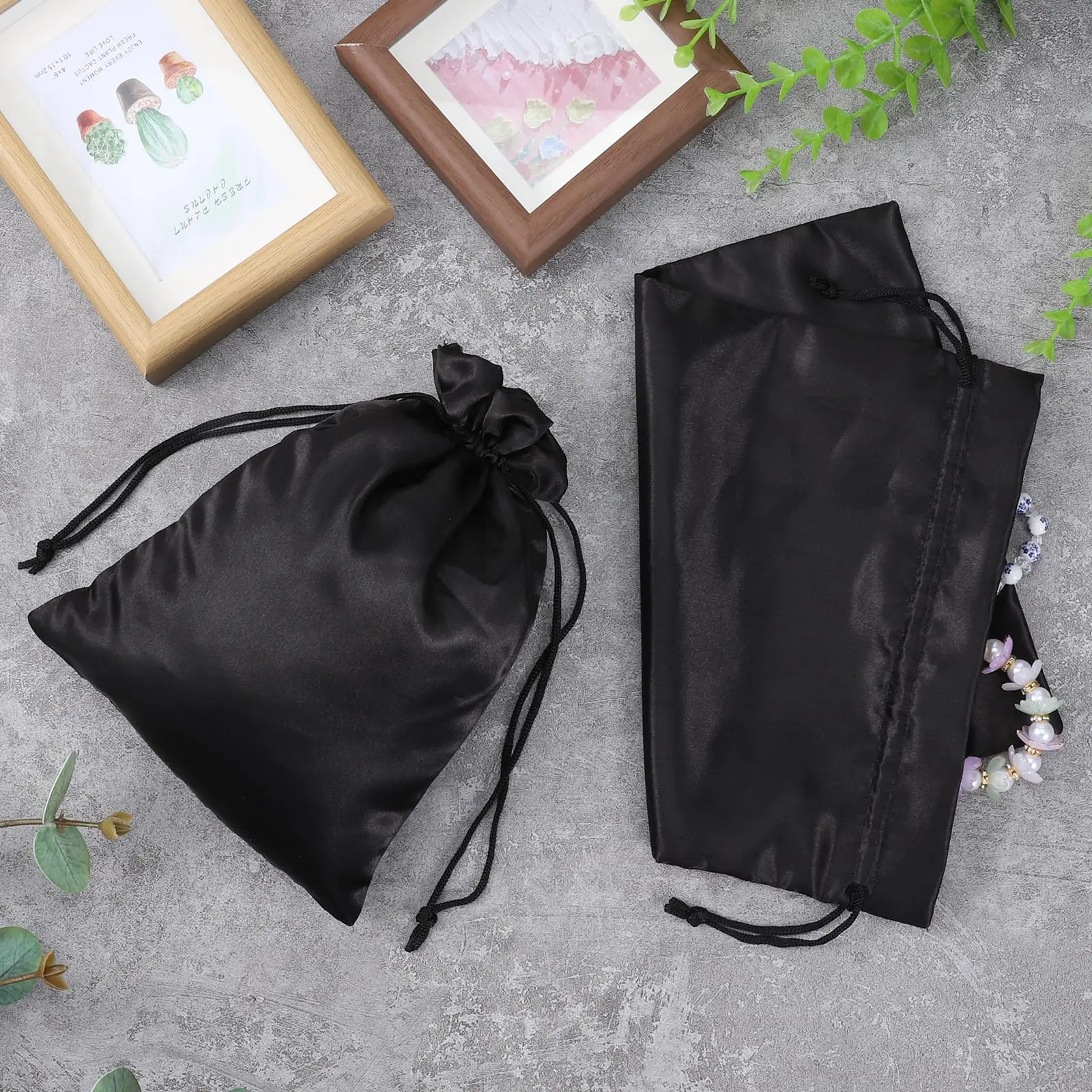 50pcs/lot Silk Jewelry Gift Bag Satin Drawstring Pouch For Wedding Party Candy Bag Luxury Jewelry Packing view 5
