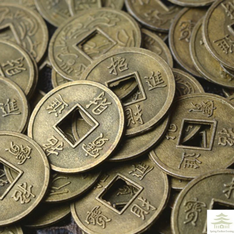 100Pcs Chinese Feng Shui Lucky Ching/Ancient Coins Set Educational Ten Emperors Antique Fortune Money Coin Luck Fortune Wealth