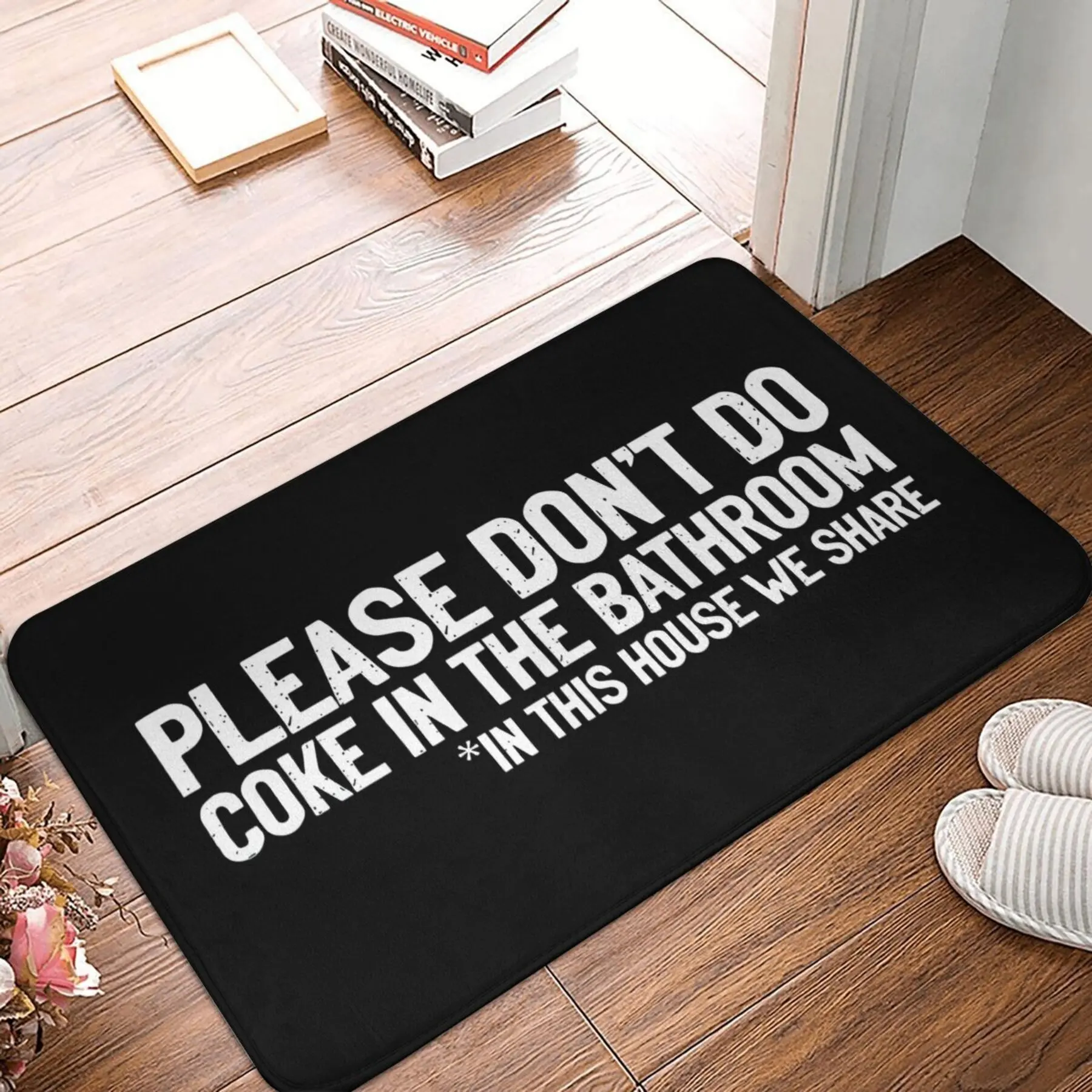 1 Lightweight Machine Washable Polyester Rectangular Doormat - Non-slip with 