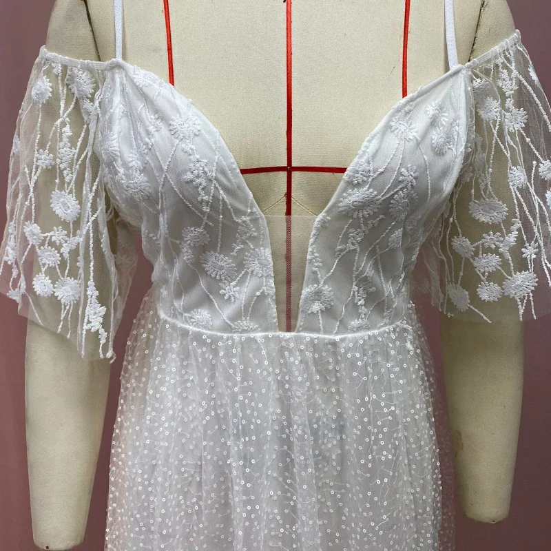 Off The Shoulder Boho Suknia ślubna dla kobiet 2025 Bride A Line Chic Bohemian Bridal Beach Gown Robes S-XXL Size