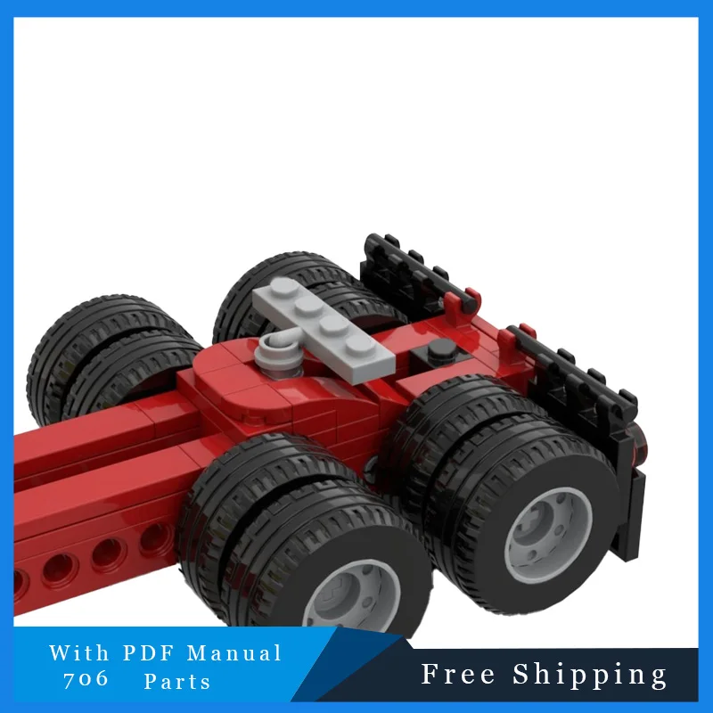 706 PCS MOC Bouwsteen Oranje Sportwagen Trailer Technisch Model Creatief Onderwijs DIY Montage Speelgoed Voor Kinderen Kerstcadeau
