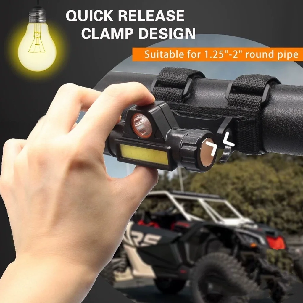 Waterproof Quick Release Dome LED Light for Can-Am Maverick X3 1000R Polaris RZR CF MOTO Fit 1.25-2.0