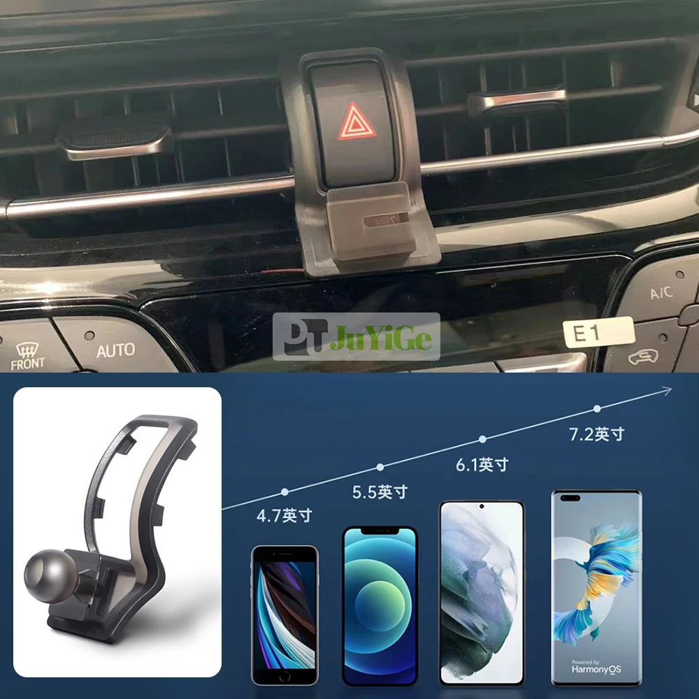For Toyota CHR CH-R 2017-2023 2018 2019 2020 2021 Car Mobile Phone Holder Special Fixed Bracket Solar Magnetic Wireless Charging