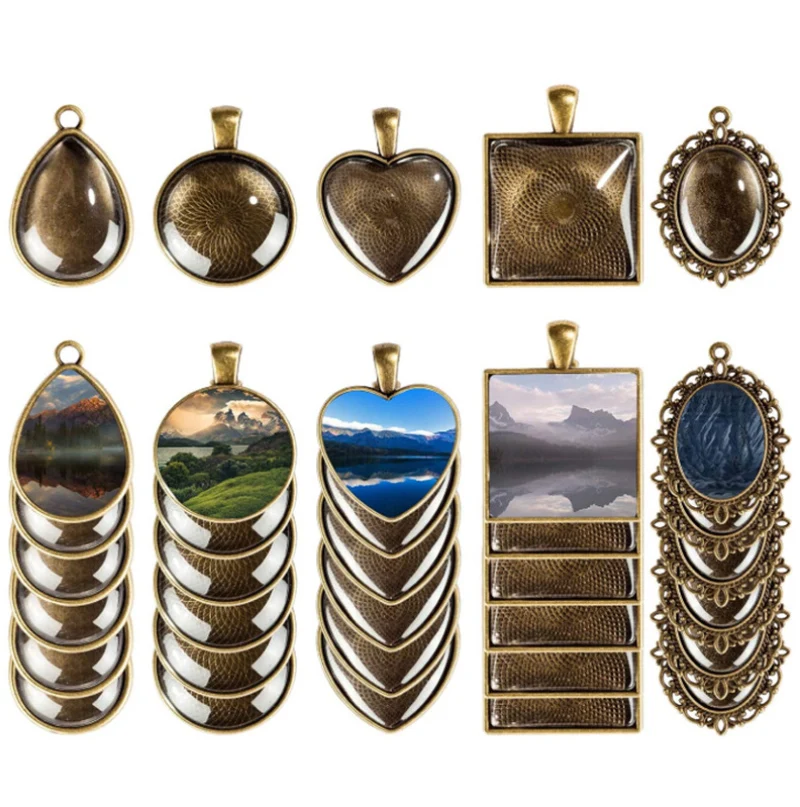 

60pcs Gem Resin Accessories Metal DIY Pendant Jewelry Making Necklace Bracelet Charms Craft Supplies Bead Findings
