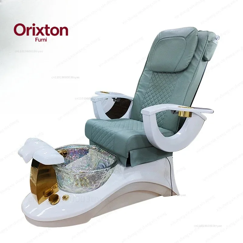 Foot Bath Nail Chair Pedicure Chairs with Electric Back Massage Salon SPA Foot Massage Manicure Furniture Sofa Material