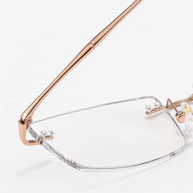 Ultralight Rimless Photochromic Myopia Glasses for Women Men Blue Light Blocking Computer GLasses Near-sighted UV Sunglasses