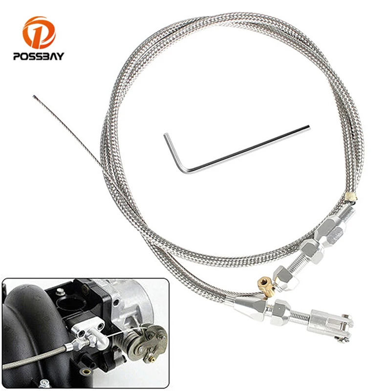 36 Inch Car Throttle Cable Kit Silver for Chevrolet/Chevy LS1 Engines 4.8/5.3/6.0L 1999 2000 2001 2002 2003 2004 2005 2006 2007