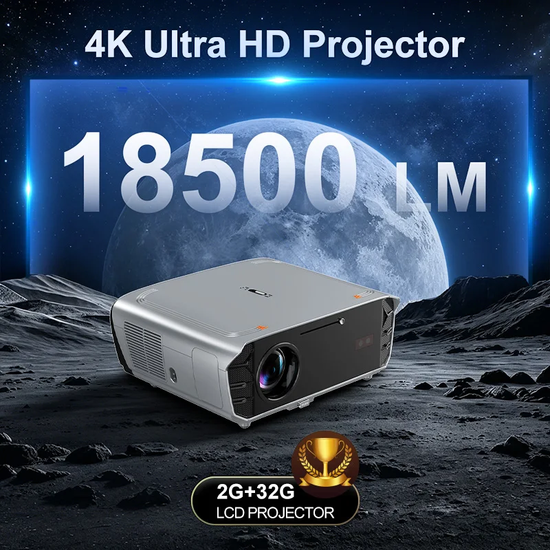 

Projector 18500Lumens Smart Movie Projector NFC Screencast HDR WiFi6 Gaming Outdoor Home Projector