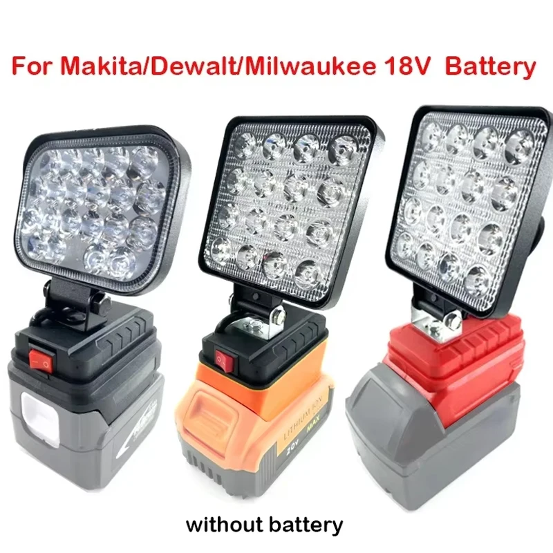 

Портативный прожектор ZWINCKY для аккумуляторов Makita/Dewalt/Milwaukee 18В