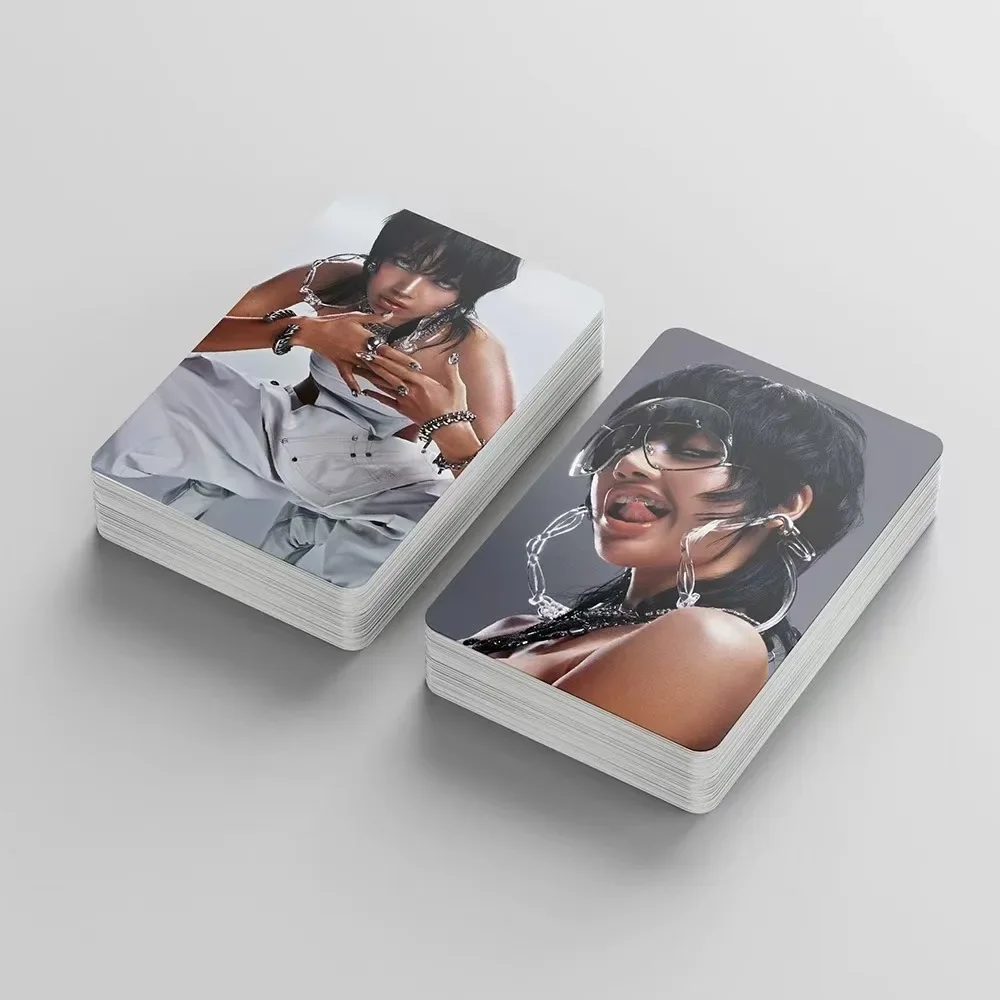 55 قطعة Kpop LISA ROCKSTAR سولو لومو بطاقة جديدة Ablum HD صور طباعة صور بطاقة الصور لمحبي جمع البطاقات البريدية الهدايا