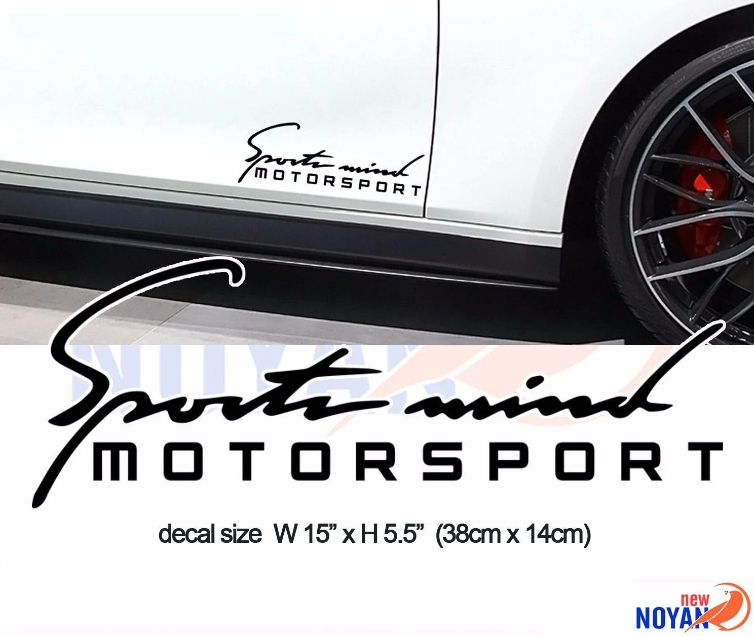 

For 2X SPORTS MIND MOTORSPORT DECAL, RACING CARS VINYL DIE-CUT STICKER 15"/38cm Car Styling