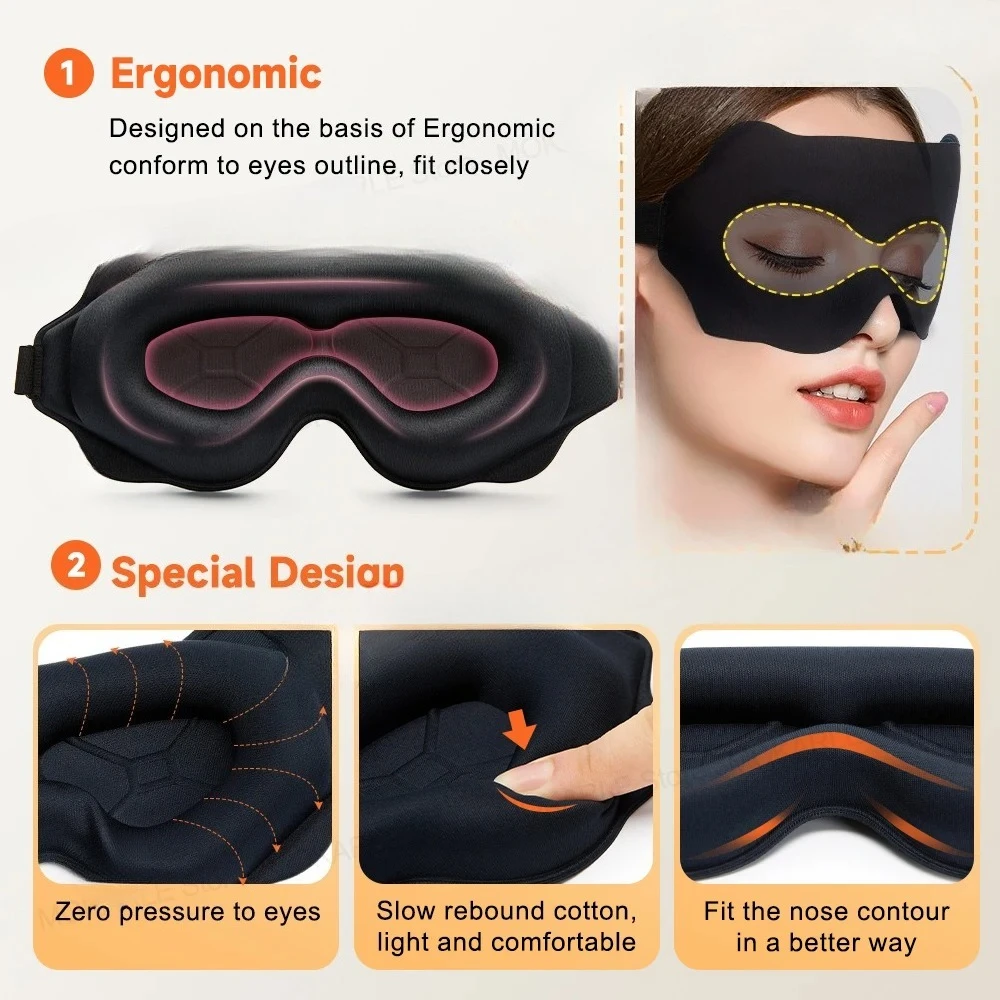 ثلاثية الأبعاد قناع النوم كتلة خارج ضوء قناع النوم للعيون لينة النوم المعونة قناع عين للسفر اييشادي ليلة تنفس Slaapmasker