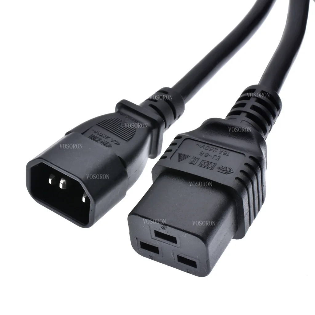 C14-C19 Power Cord 16A 250V High Quality C14 Male Plug To C19 Female Socket PDU UPS Server Power Extension Cable 1.8m 6FT