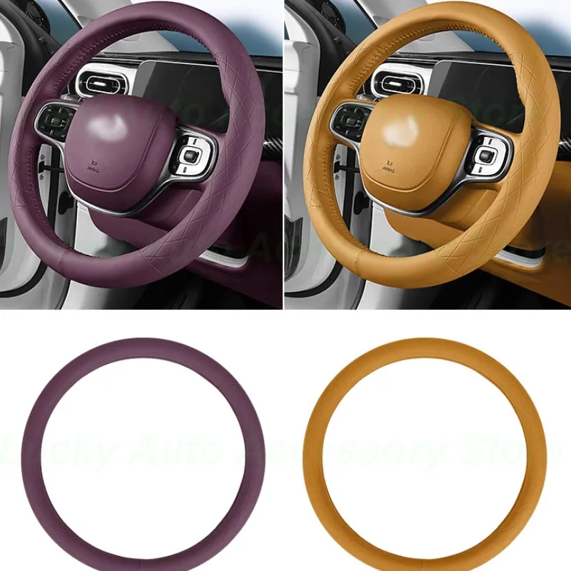 Car Steering Wheel Cover for Leapmotor C11 2023- 2024 Non-slip Leather Wear-resistant Sweat Absorbing Interior Accessories