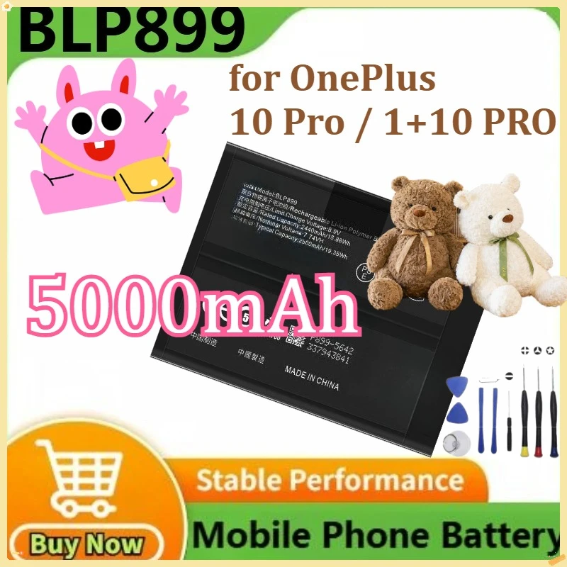 

BLP899 Capacity Mobile Phone Replacement Battery for OnePlus 10 Pro / 1+10 PRO 5000mAh Rechargeable Batteries+Tools