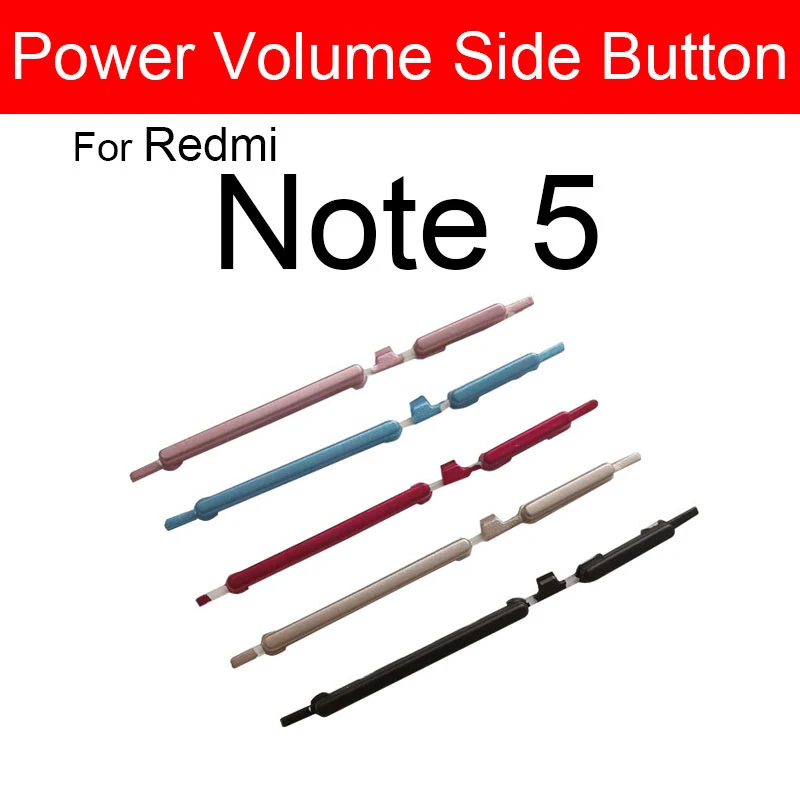 On Off Power Button + Volume Key For Xiaomi Redmi Note 6 Pro Note 5 5A Prime Volume & Power Sidekey Button Replacement Parts