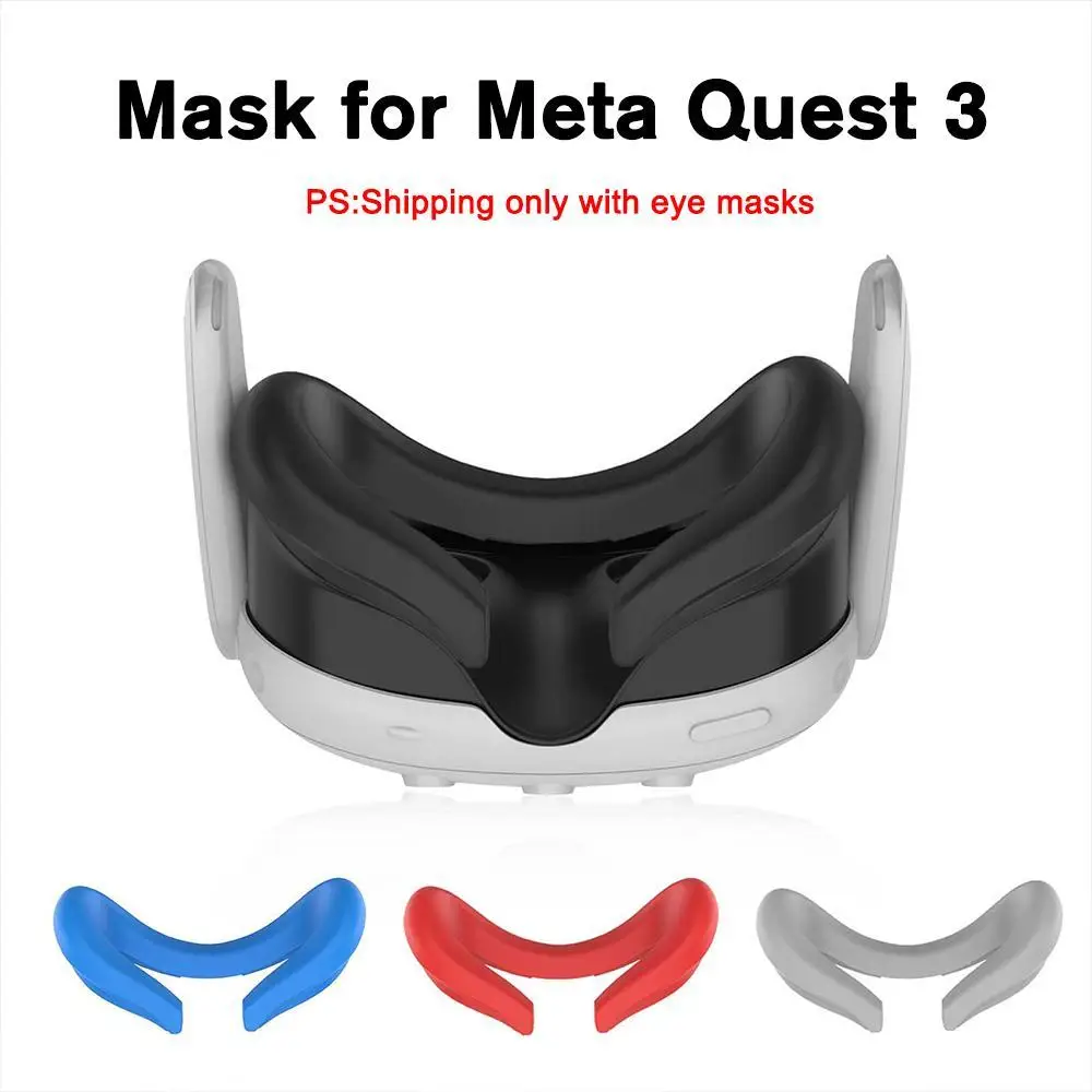 Silicone VR Face Mask for Meta Quest 3 Accessories VR Facial Interface Sweatproof Mask Face Cushion Lightproof Mask Face Co H8F3