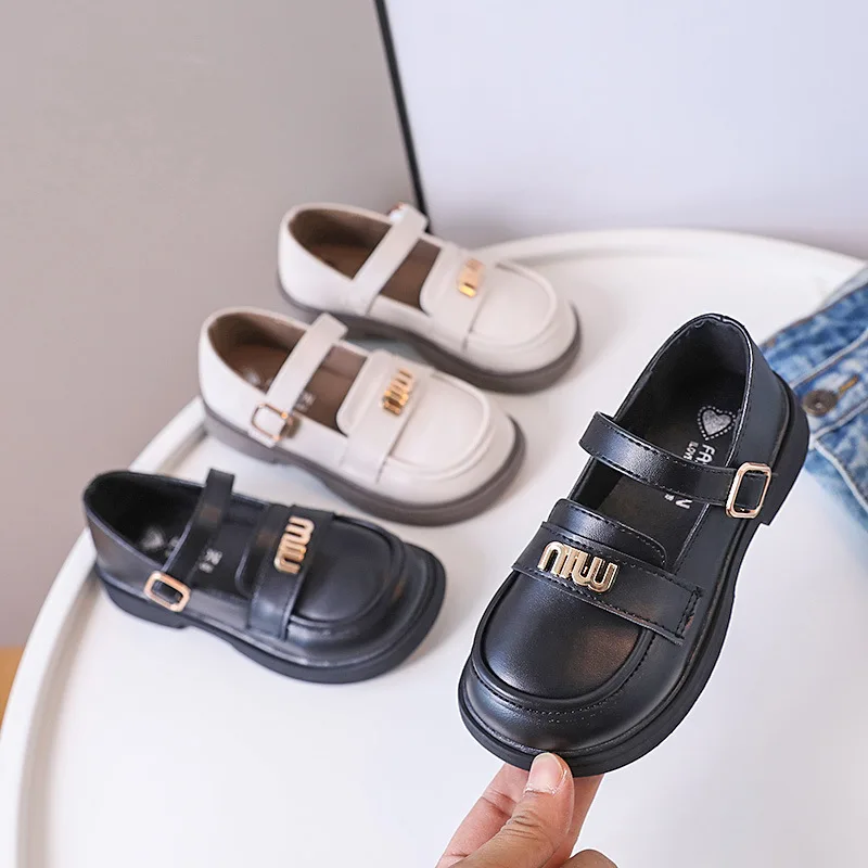 New Girls Shoes Fashion Flats for Children Casual Shoes Comfortable PU Leather Shoes Kids Shallow Mouth Loafers School Shoe여아 구두