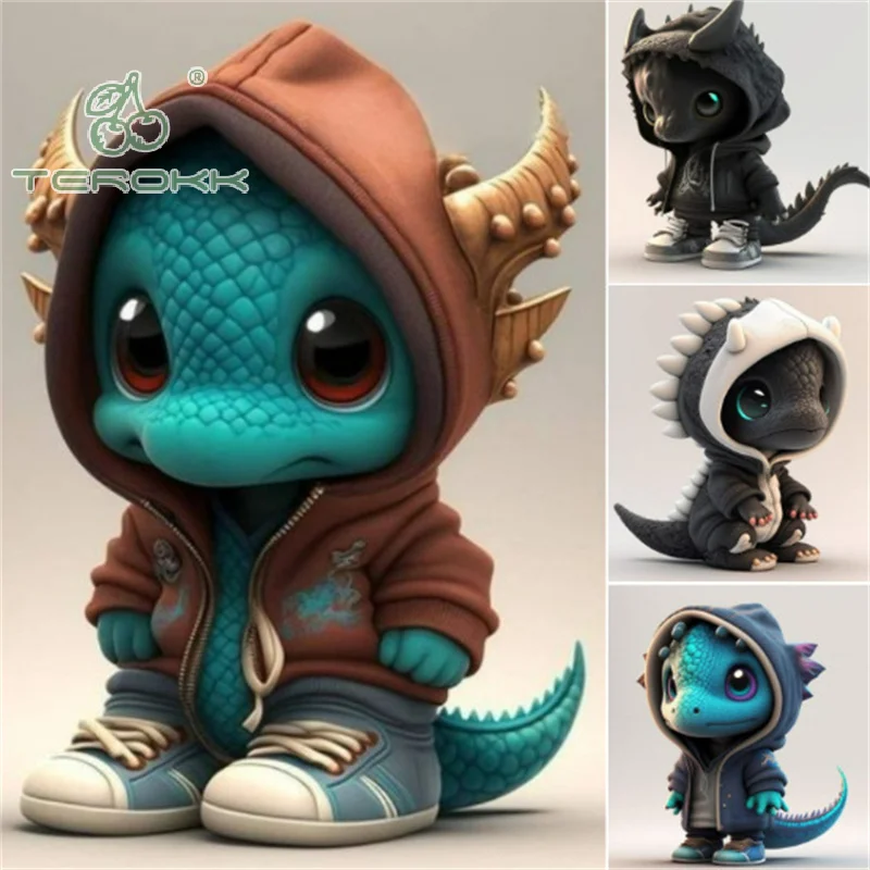 Fashion Cute Cartoon Dragon Statue Ornaments Acrylic Pendant Holiday Decoration Pendants Car Pendants Interior Decorations