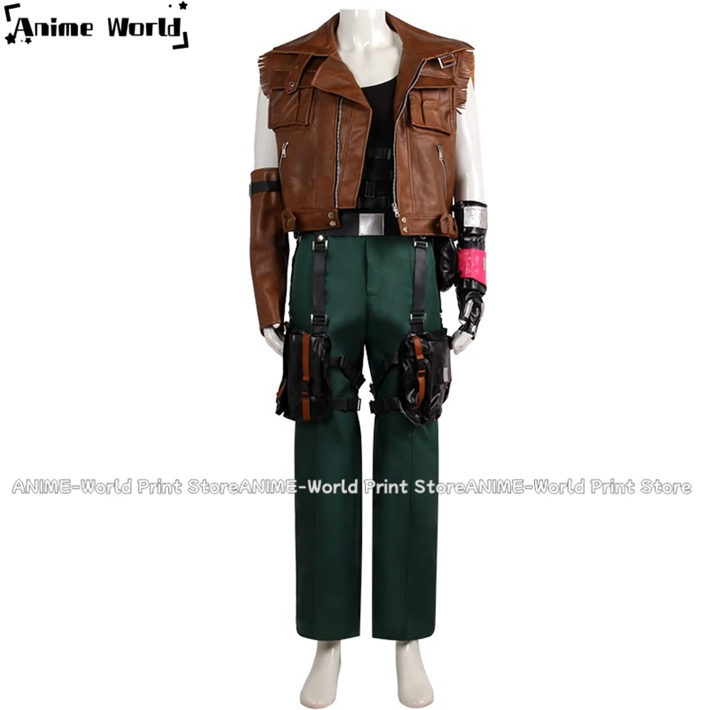 《Custom Size》Unisex Anime Cos Barret Wallace Cosplay Costumes Outfit Halloween Christmas Uniform Custom Size