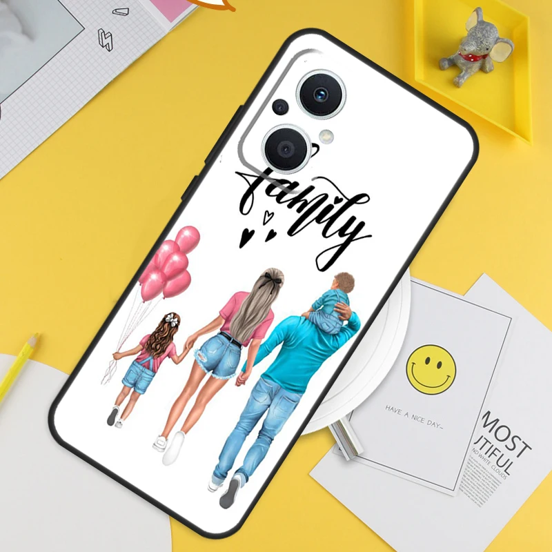 Baby Mom Daughter Girl Son Dad Case For OPPO Reno 7 8 8T 2Z 4Z 5Z 6 Lite 10 Pro OPPO Find X5 X6 Pro X2 Lite X3 Neo Cover