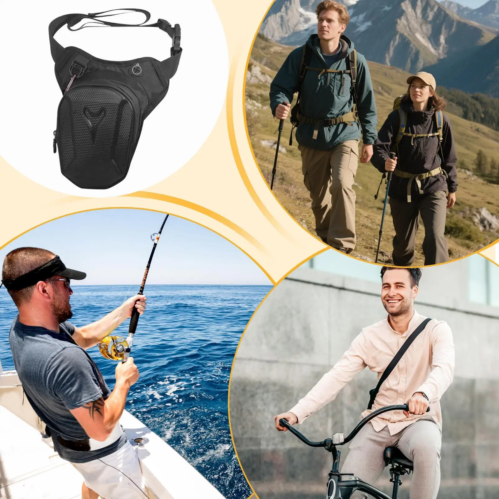 Thigh Bag Motorcycle Waterproof Cycling Waist Pouch Road Bike Leg Bag for Riders Bikers Motorcyclists Daily Commuting Adventure